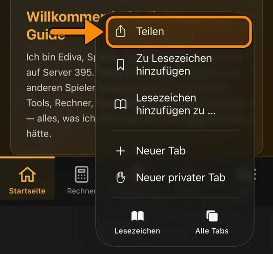 Tap “Share”.