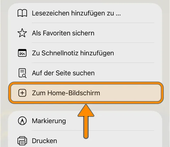 Tap “Add to Home Screen”.