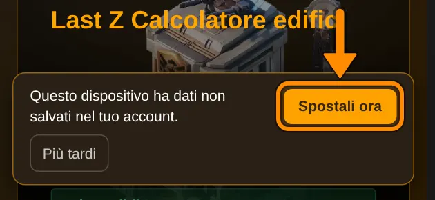 Finché esistono questi dati, in basso compare questo avviso. Spostali ora ti porta direttamente al punto giusto.