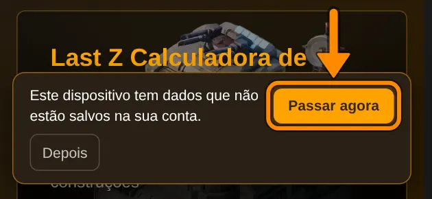 Enquanto houver esses dados, este aviso aparece embaixo. Passar agora leva você direto ao lugar certo.
